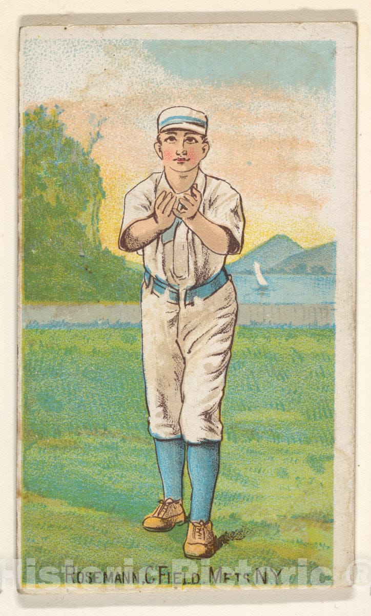 Art Print : D. Buchner & Co, New York - Rosemann, Center Field, Mets, New York, from The Gold Coin Series (N284) for Gold Coin Chewing Tobacco : Vintage Wall Art