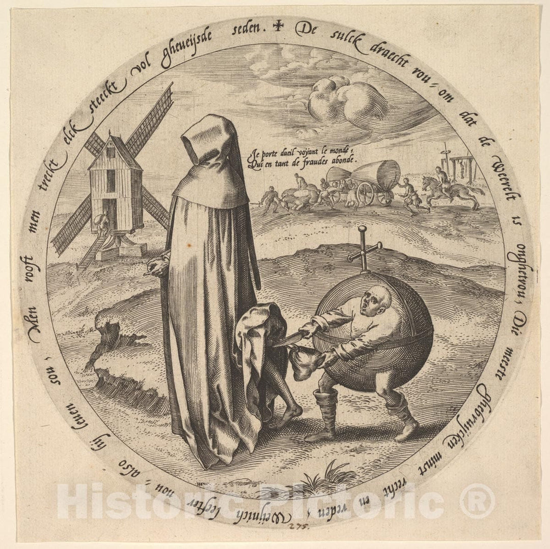 Art Print : Pieter Bruegel The Elder - The Misanthrope Robbed by The World, from Twelve Flemish Proverbs : Vintage Wall Art