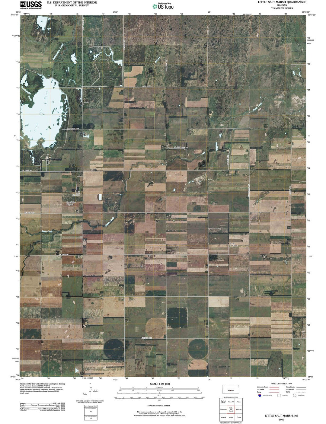 2009 Little Salt Marsh, KS - Kansas - USGS Topographic Map