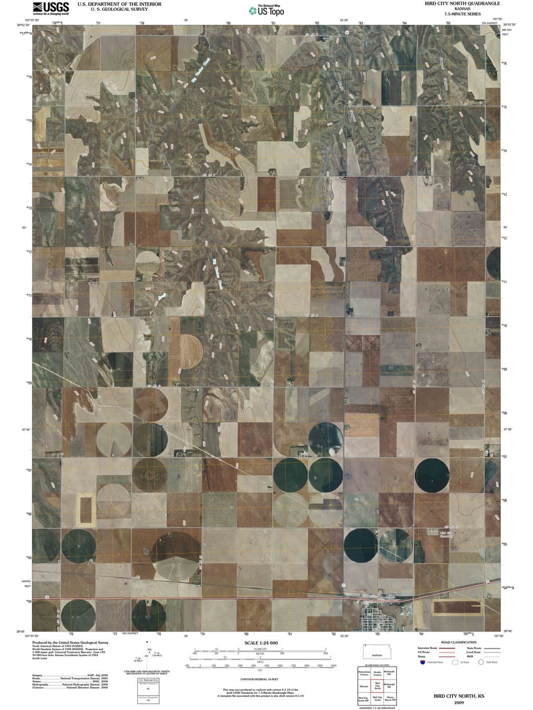 2009 Bird City North, KS - Kansas - USGS Topographic Map