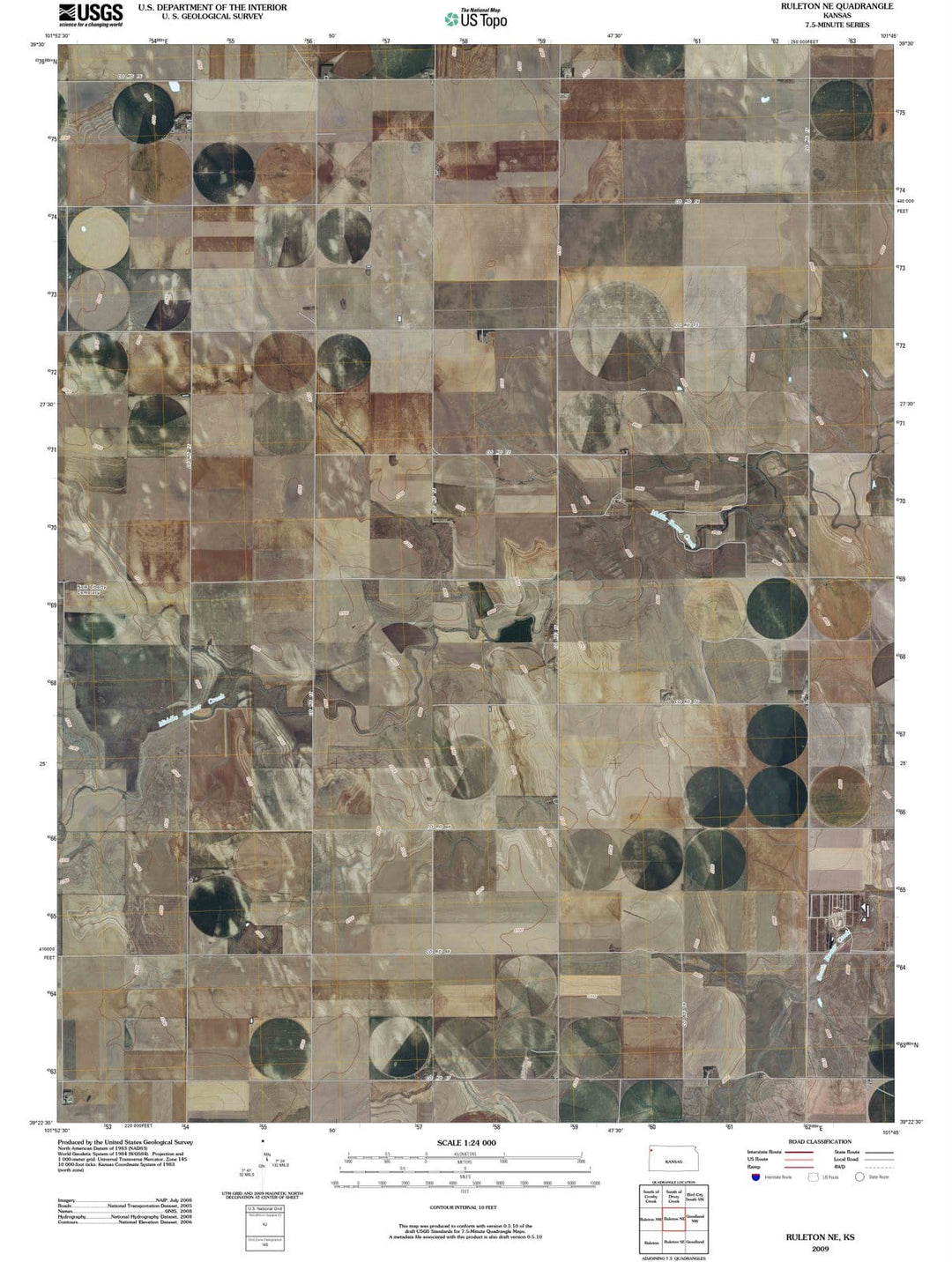 2009 Ruleton, KS - Kansas - USGS Topographic Map
