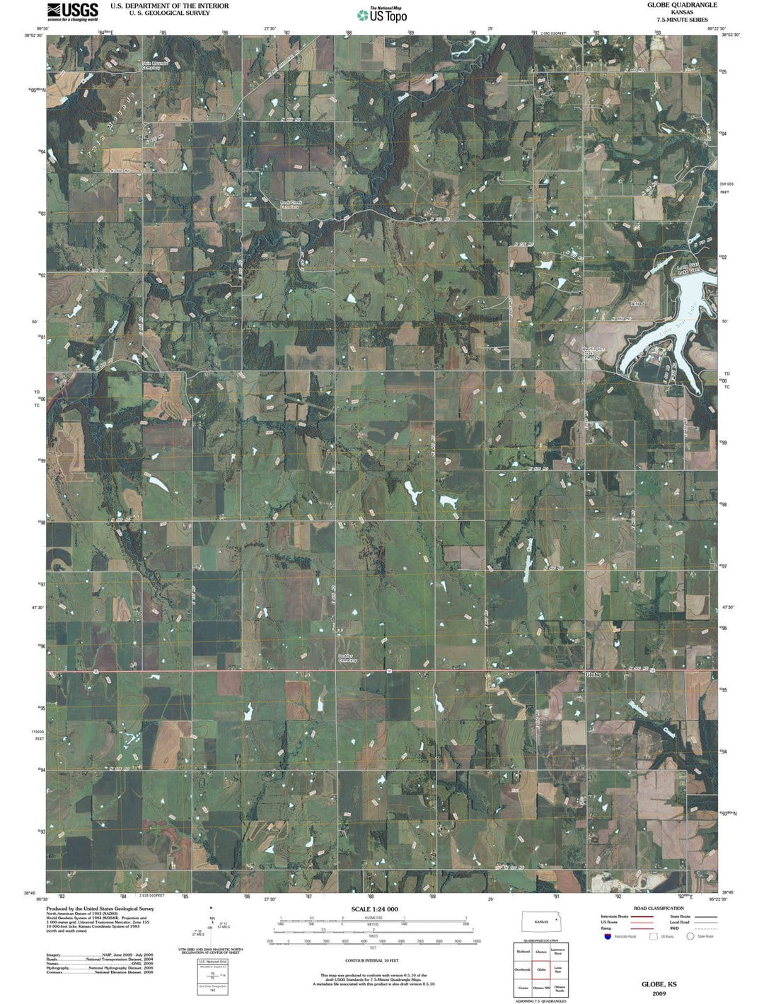2009 Globe, KS - Kansas - USGS Topographic Map