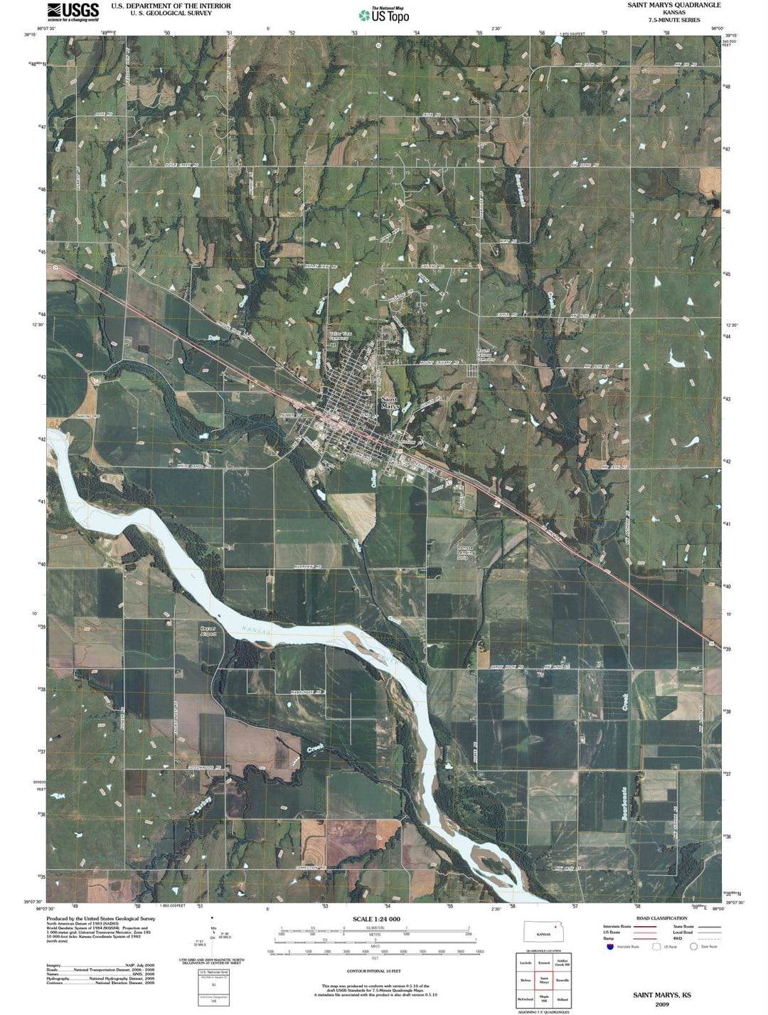 2009 Saint Marys, KS - Kansas - USGS Topographic Map