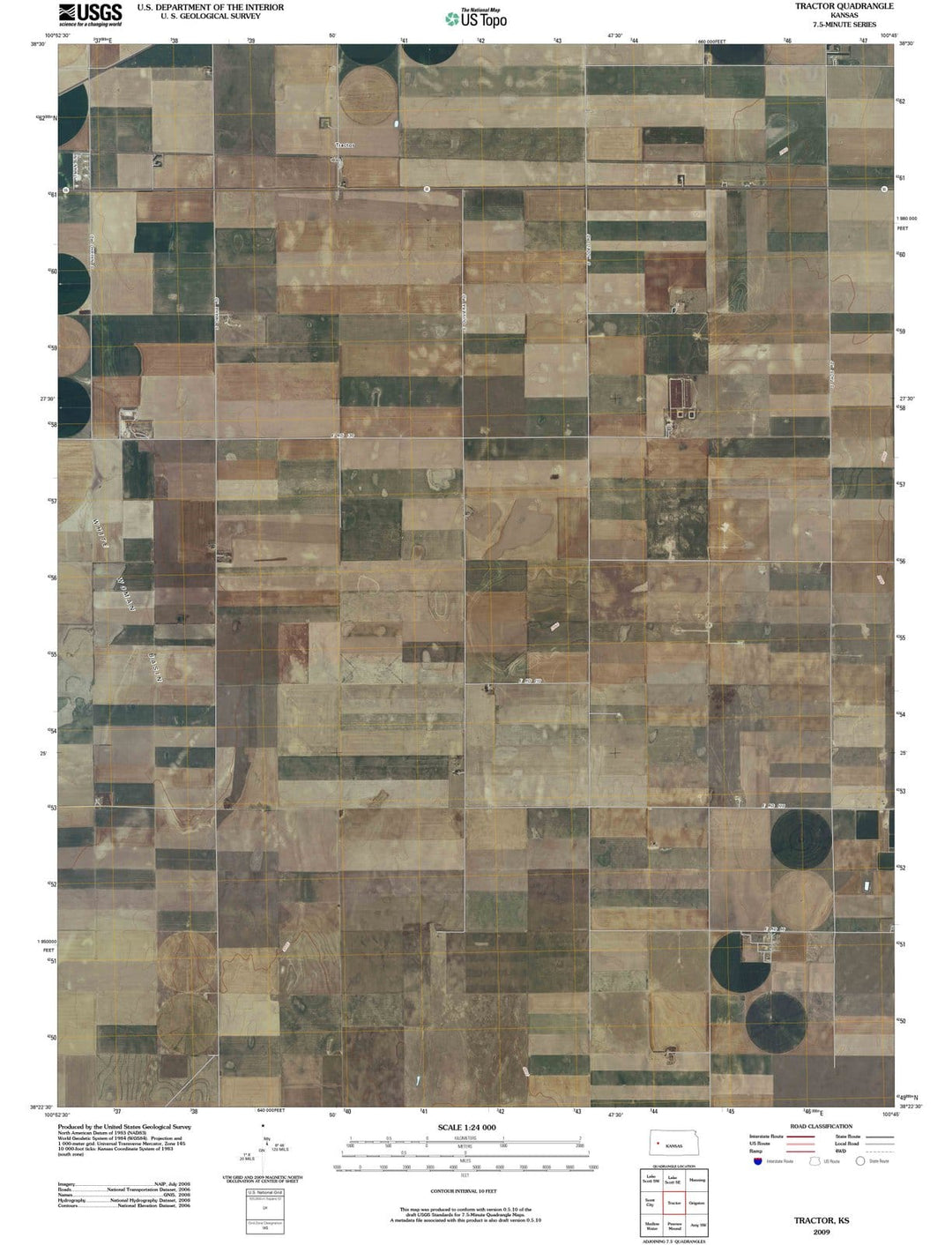 2009 Tractor, KS - Kansas - USGS Topographic Map