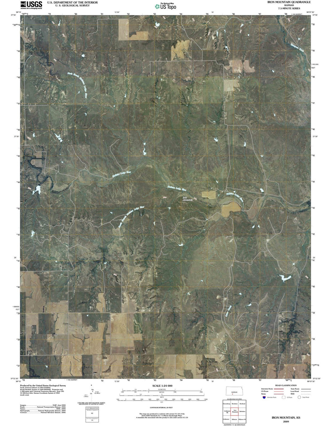 2009 Iron Mountain, KS - Kansas - USGS Topographic Map