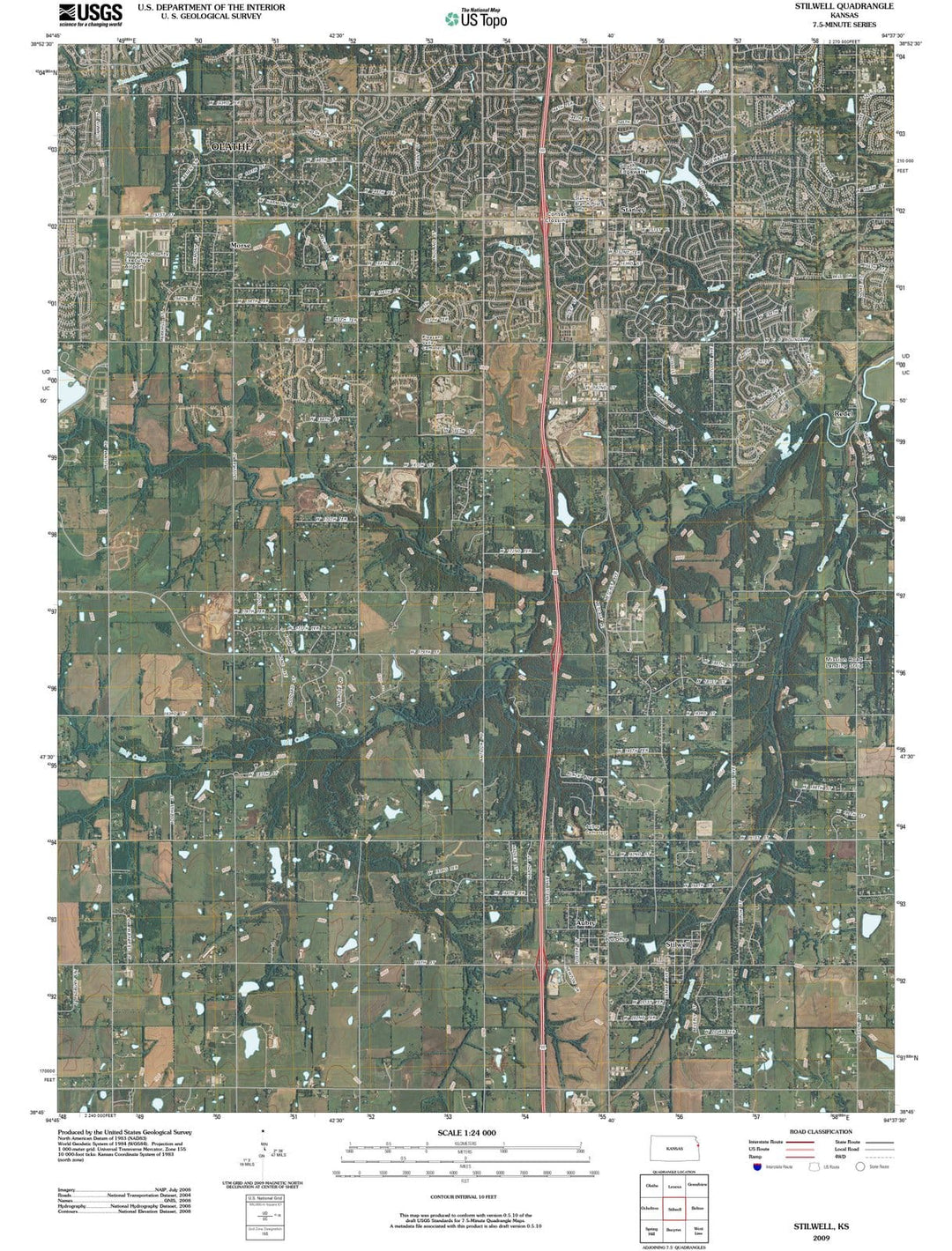2009 Stilwell, KS - Kansas - USGS Topographic Map