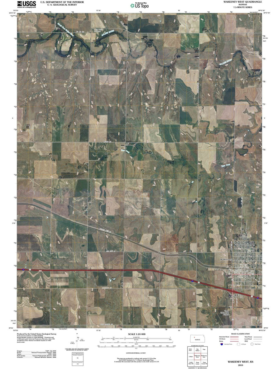 2010 WaKeeney West, KS - Kansas - USGS Topographic Map