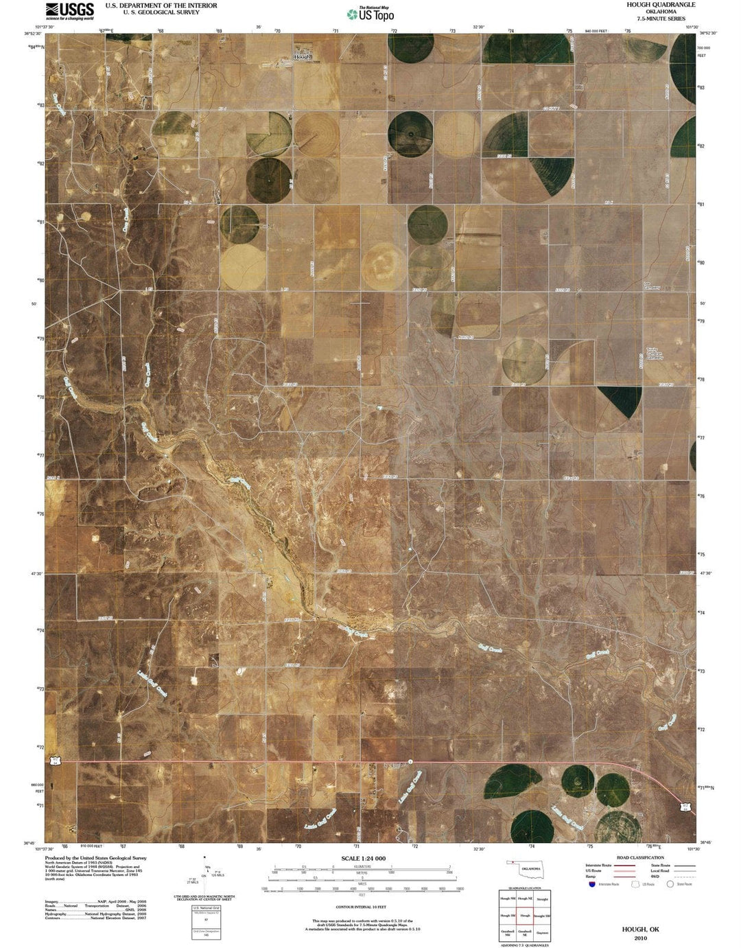 2010 Hough, OK - Oklahoma - USGS Topographic Map