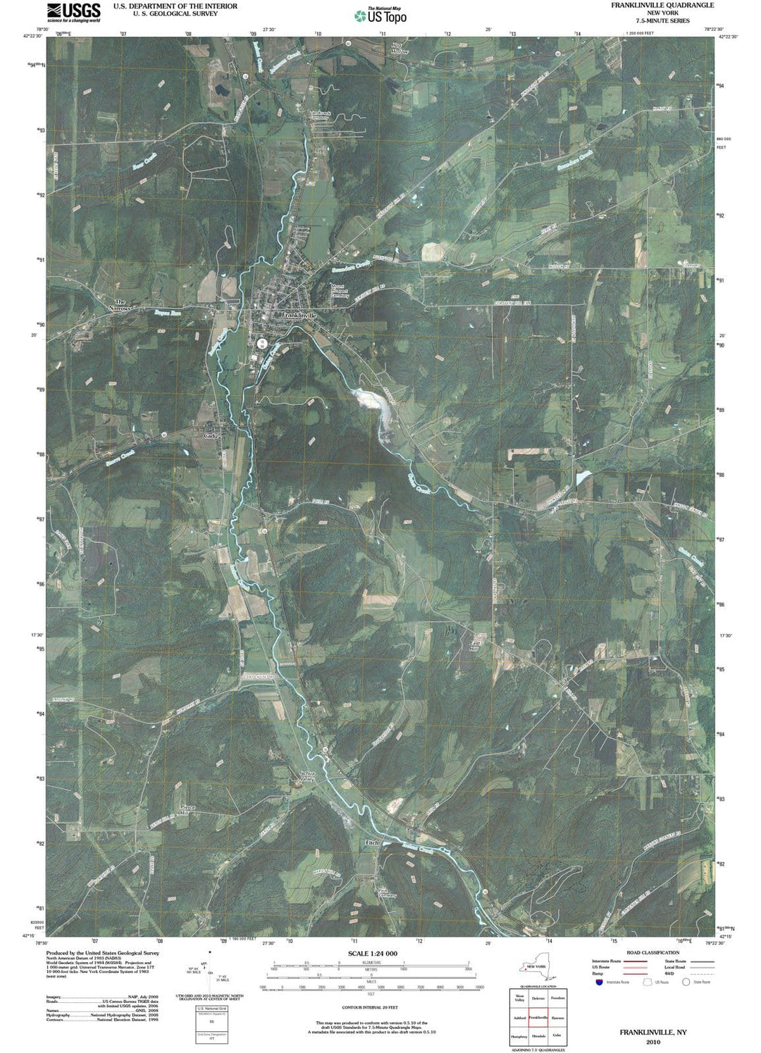 2010 Franklinville, NY - New York - USGS Topographic Map