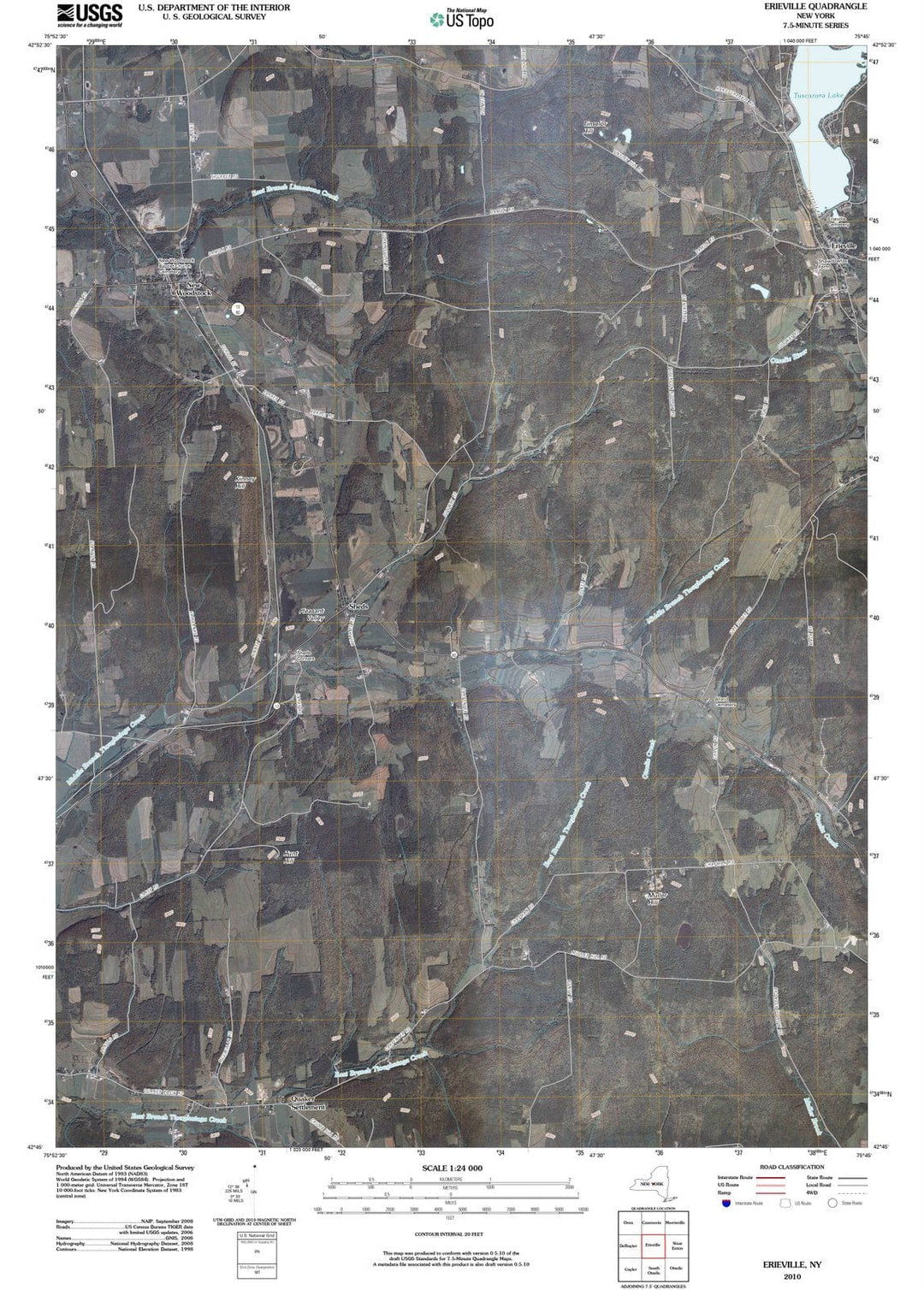 2010 Erieville, NY - New York - USGS Topographic Map