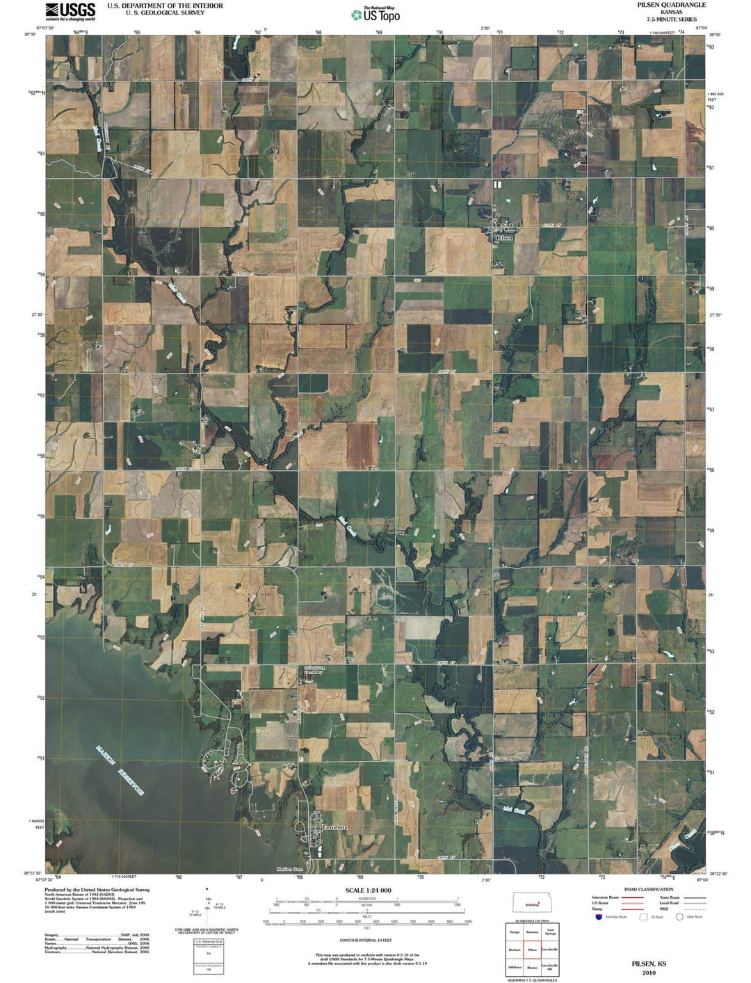 2010 Pilsen, KS - Kansas - USGS Topographic Map