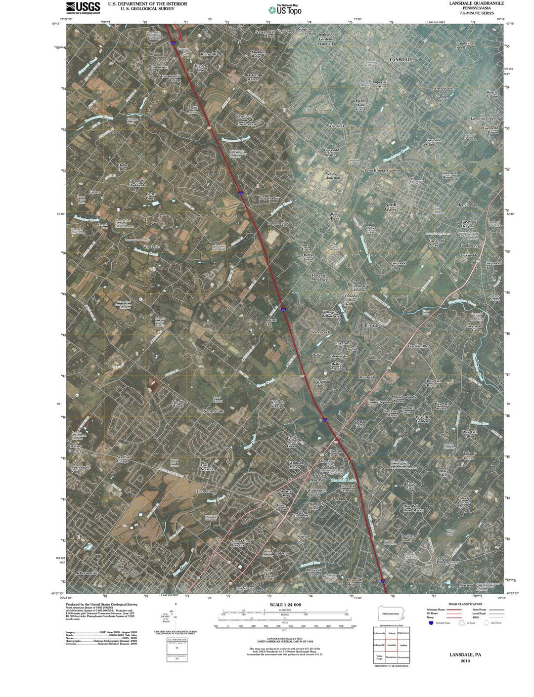 2010 Lansdale, PA - Pennsylvania - USGS Topographic Map