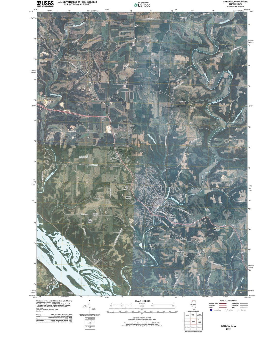 2010 Galena, IL - Illinois - USGS Topographic Map