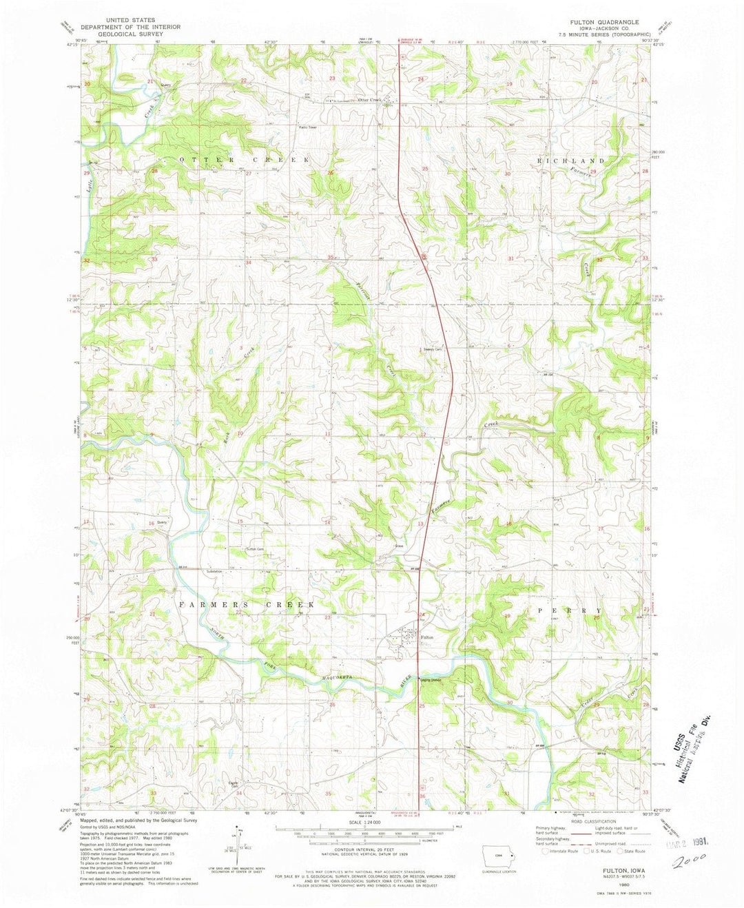 1980 Fulton, IA - Iowa - USGS Topographic Map