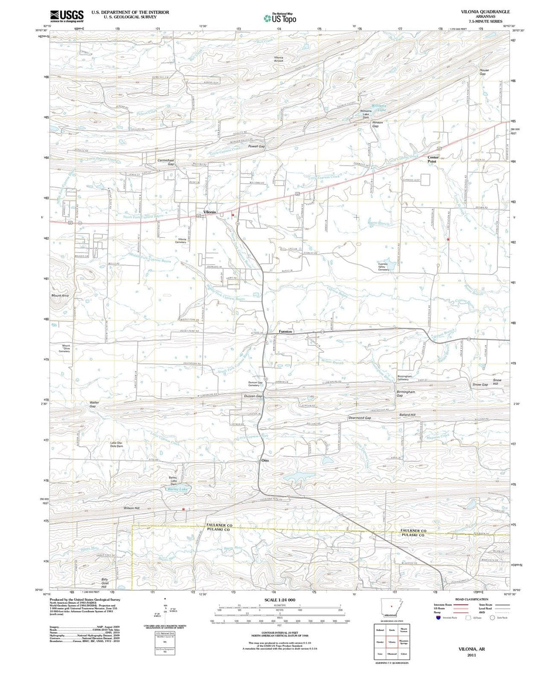2011 Vilonia, AR - Arkansas - USGS Topographic Map