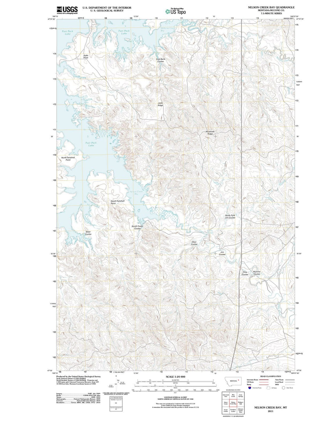 2011 Nelson Creek Bay, MT - Montana - USGS Topographic Map
