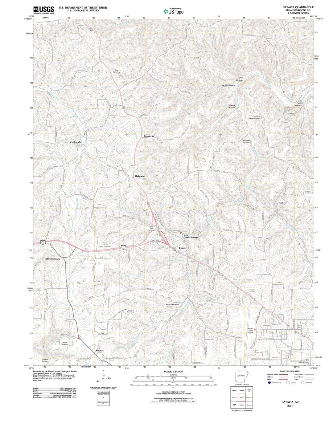 2011 Batavia, AR - Arkansas - USGS Topographic Map