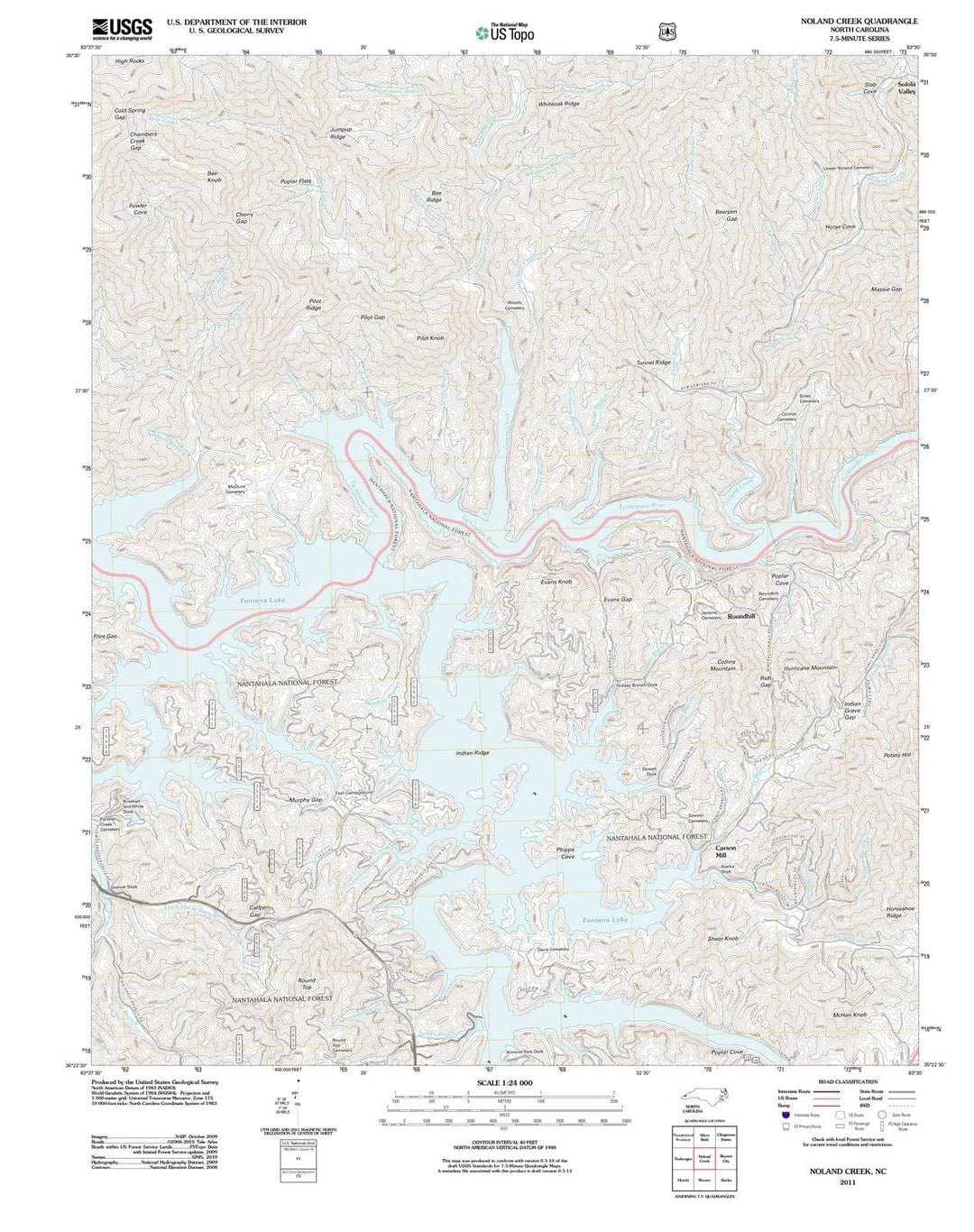 2011 Noland Creek, NC - North Carolina - USGS Topographic Map