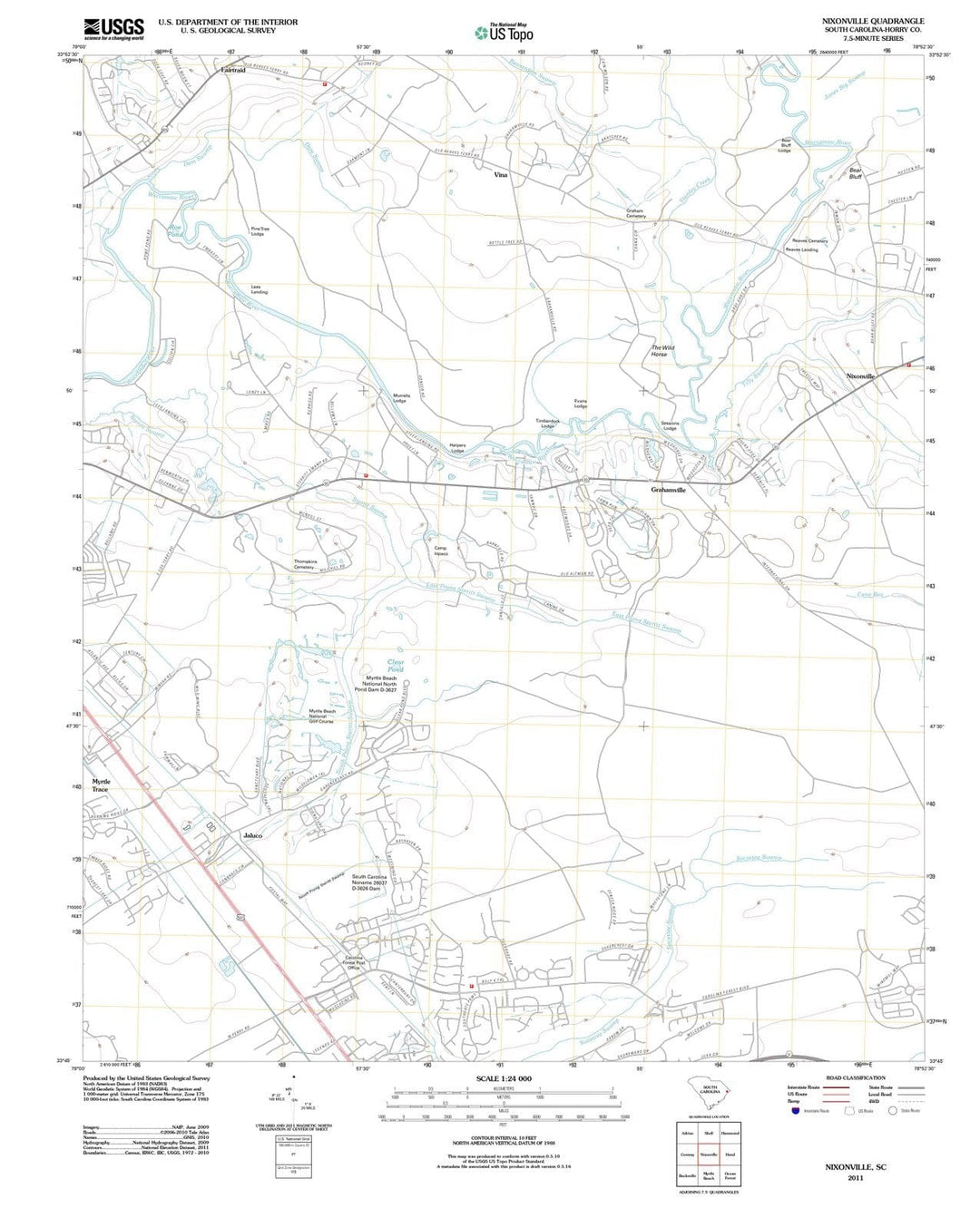 2011 Nixonville, SC - South Carolina - USGS Topographic Map