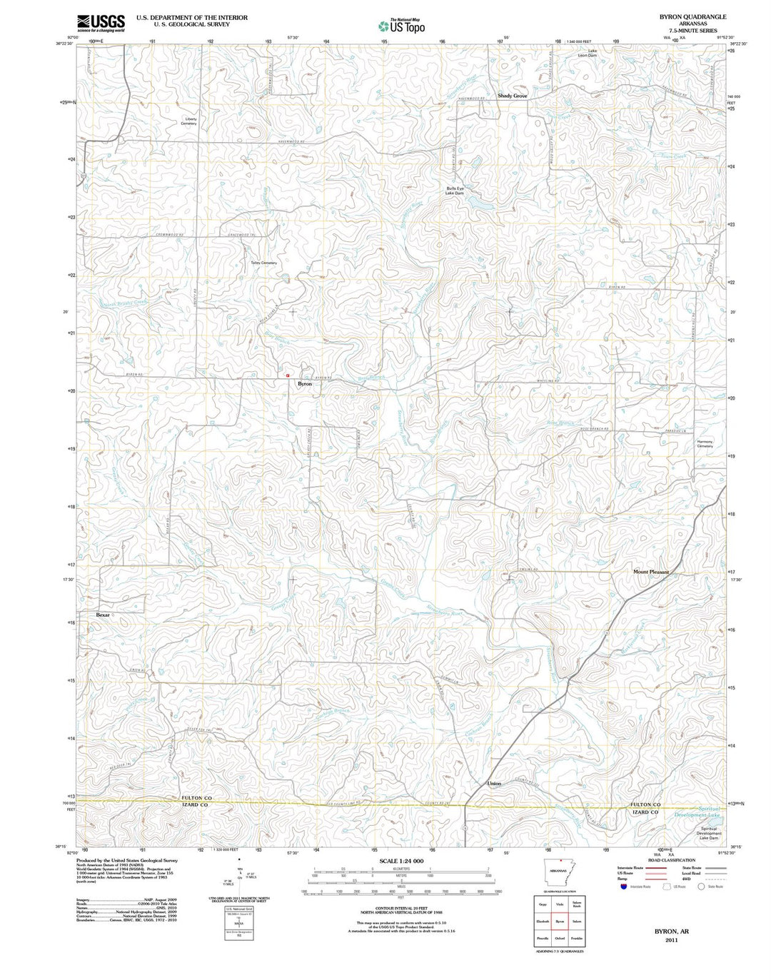 2011 Byron, AR - Arkansas - USGS Topographic Map