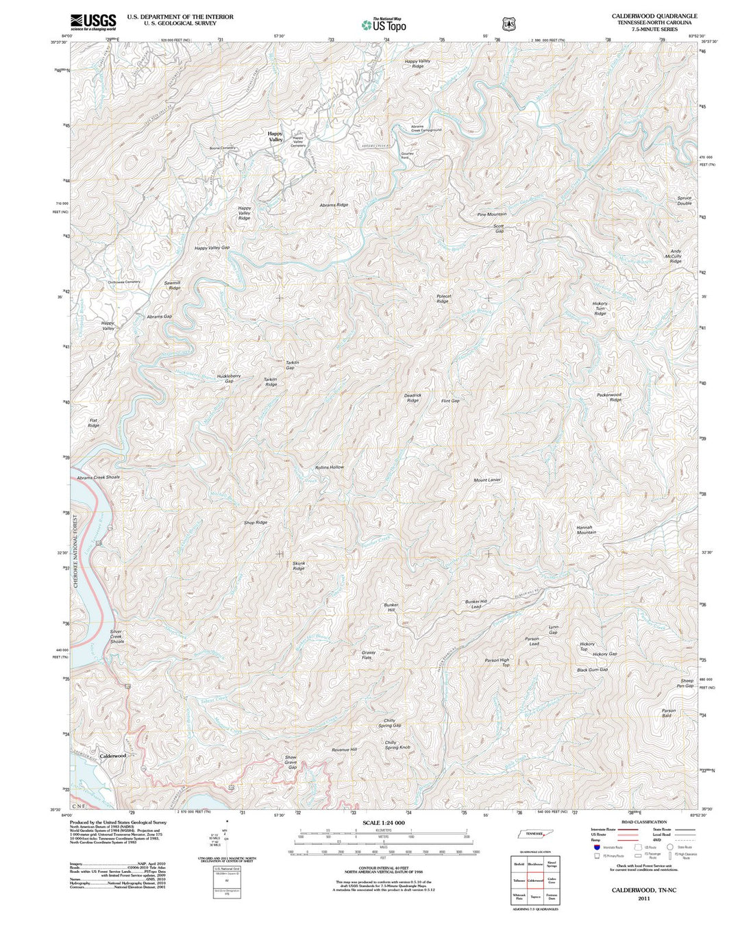 2011 Calderwood, TN - Tennessee - USGS Topographic Map