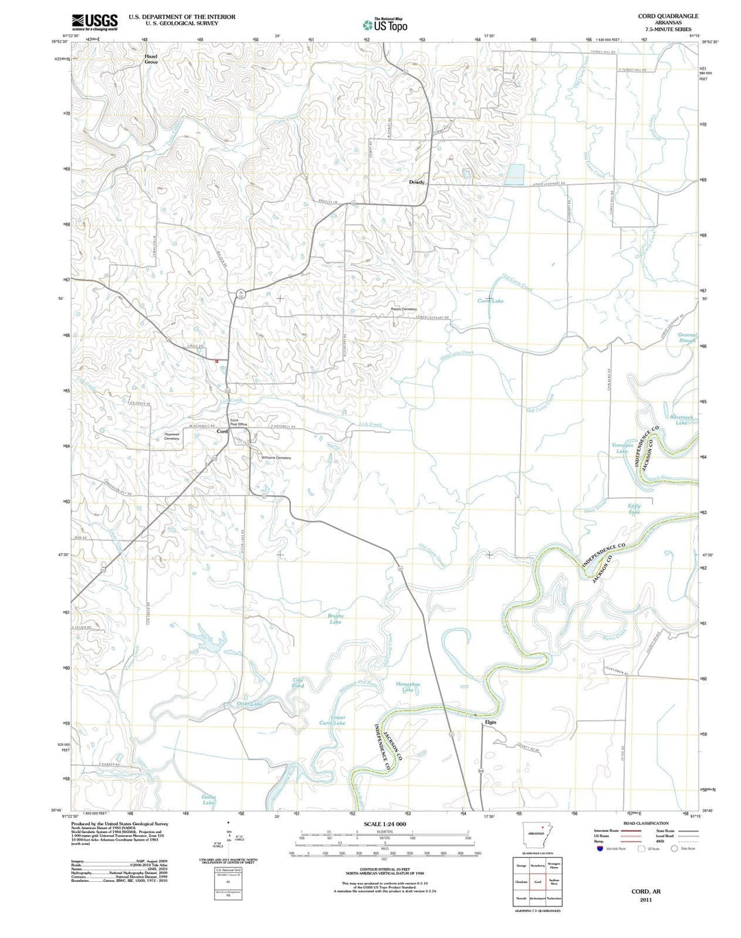 2011 Cord, AR - Arkansas - USGS Topographic Map