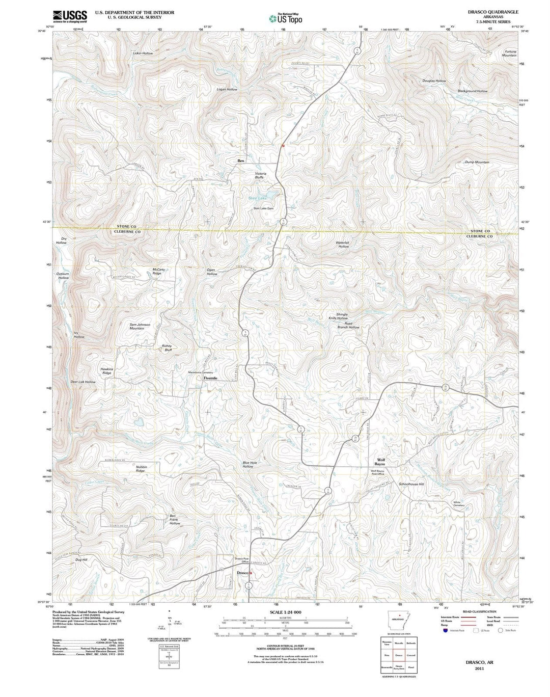 2011 Drasco, AR - Arkansas - USGS Topographic Map