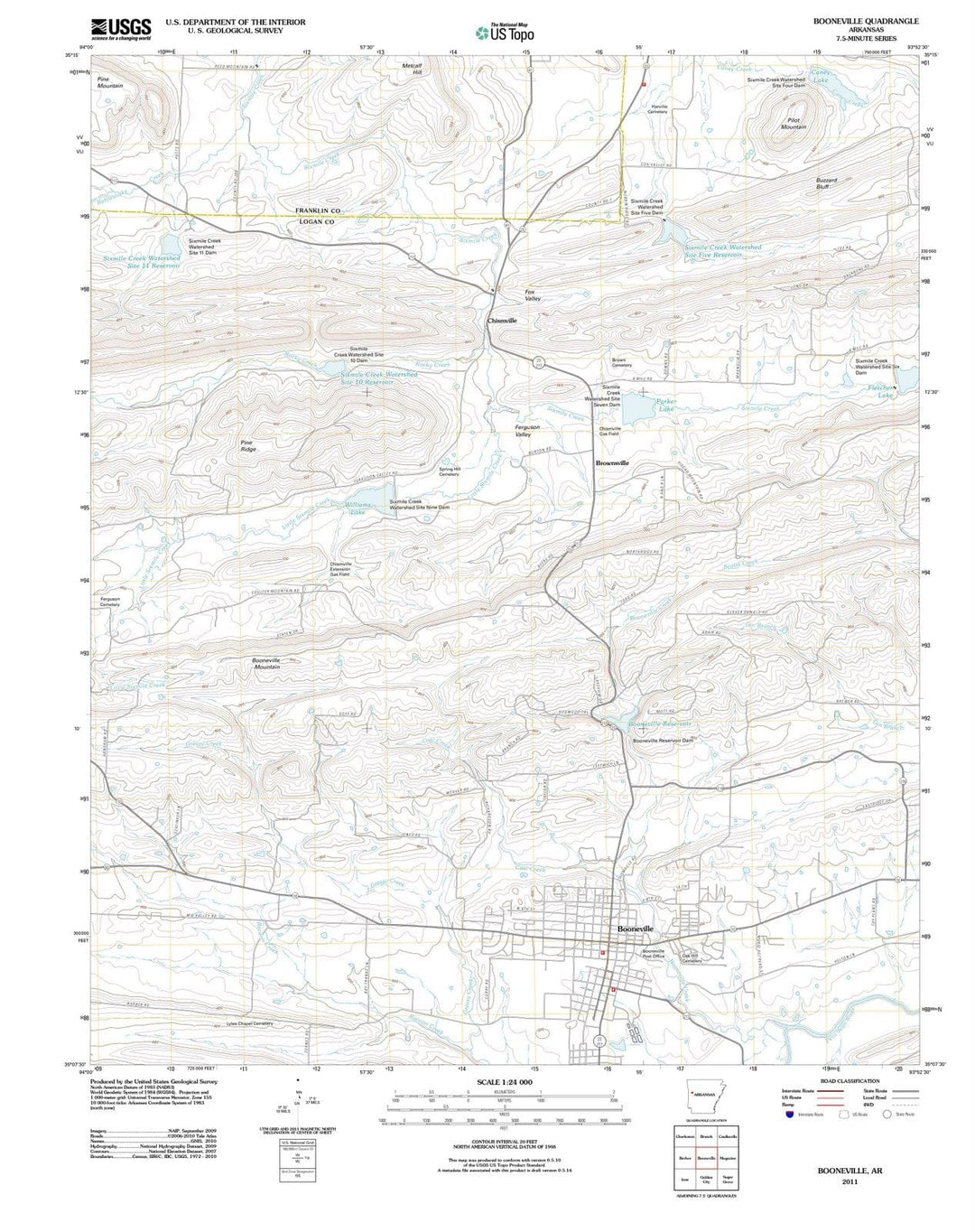 2011 Booneville, AR - Arkansas - USGS Topographic Map