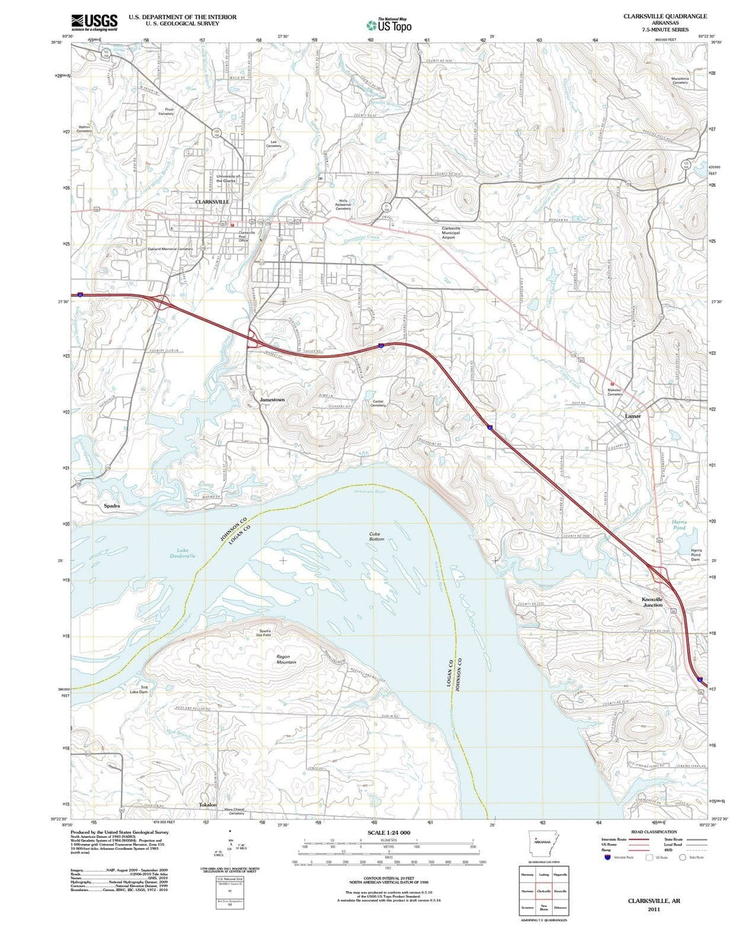 2011 Clarksville, AR - Arkansas - USGS Topographic Map