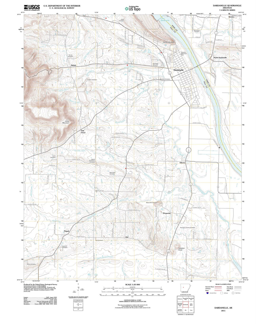2011 Dardanelle, AR - Arkansas - USGS Topographic Map