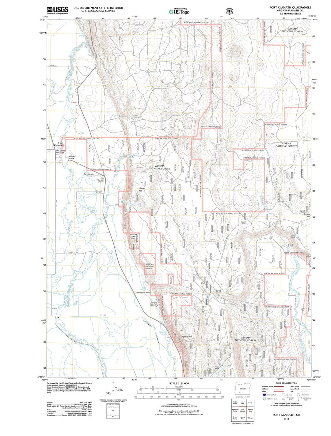 2011 Fort Klamath, OR - Oregon - USGS Topographic Map