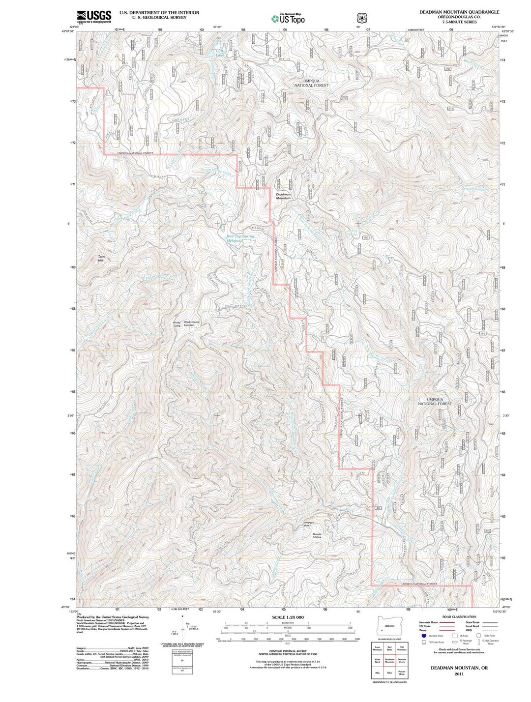 2011 Deadman Mountain, OR - Oregon - USGS Topographic Map