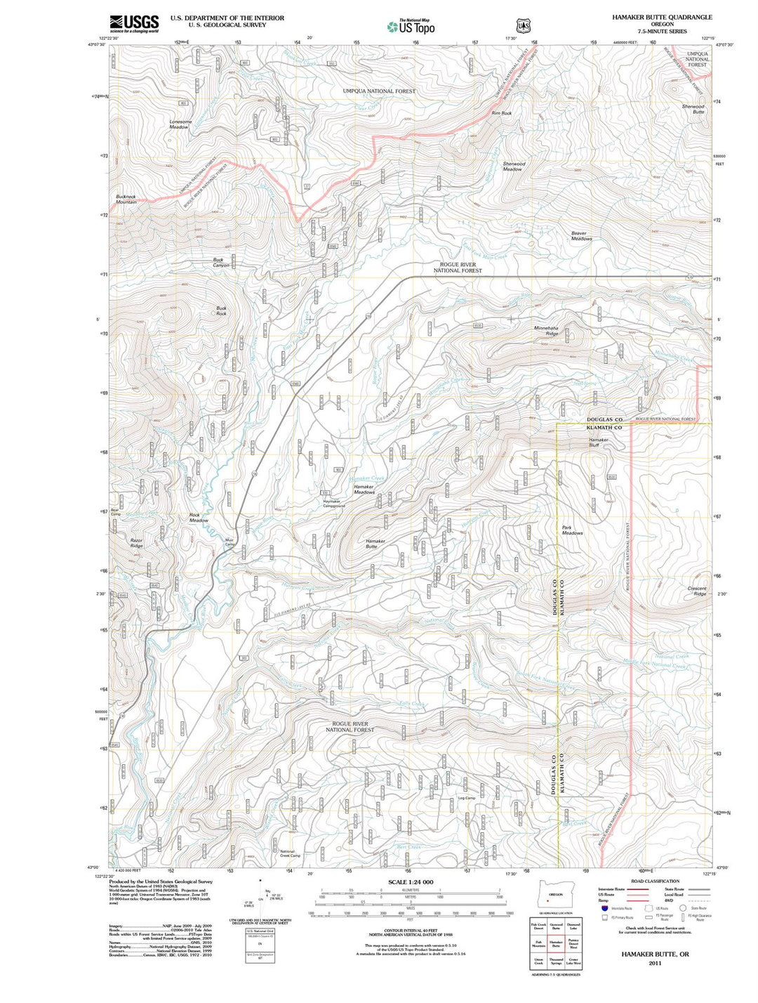 2011 Hamaker Butte, OR - Oregon - USGS Topographic Map
