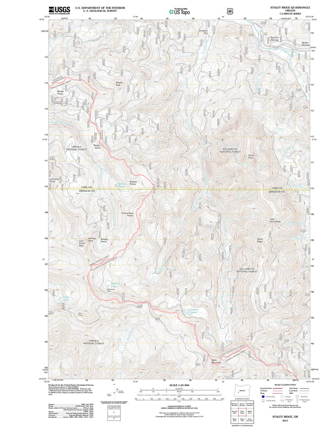 2011 Staley Ridge, OR - Oregon - USGS Topographic Map