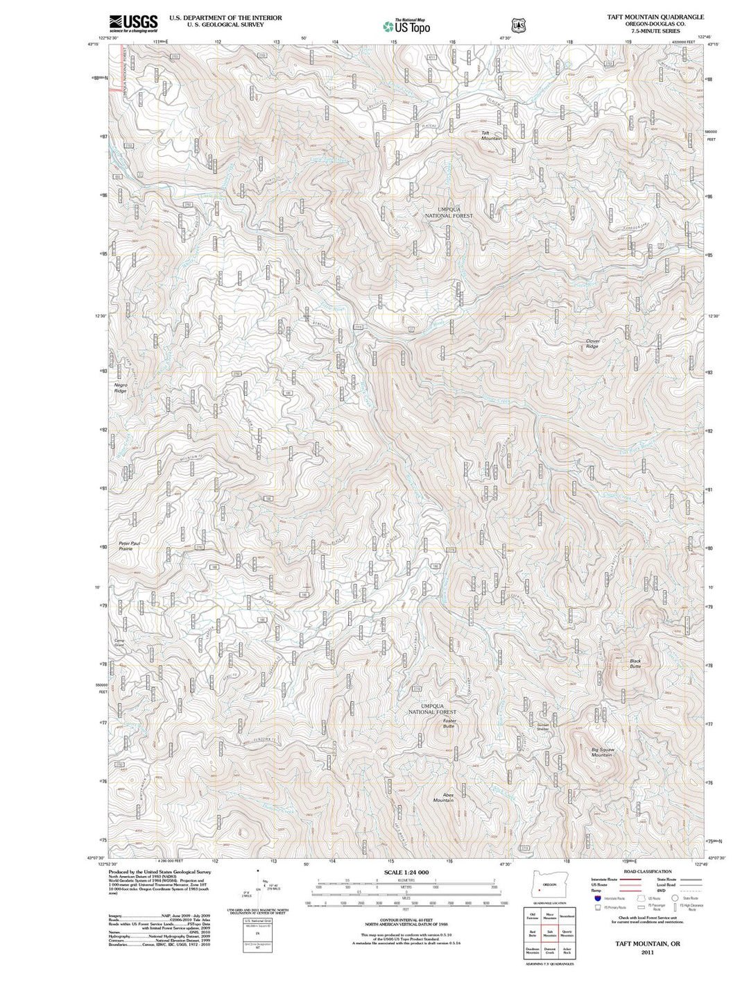 2011 TAFT Mountain, OR - Oregon - USGS Topographic Map