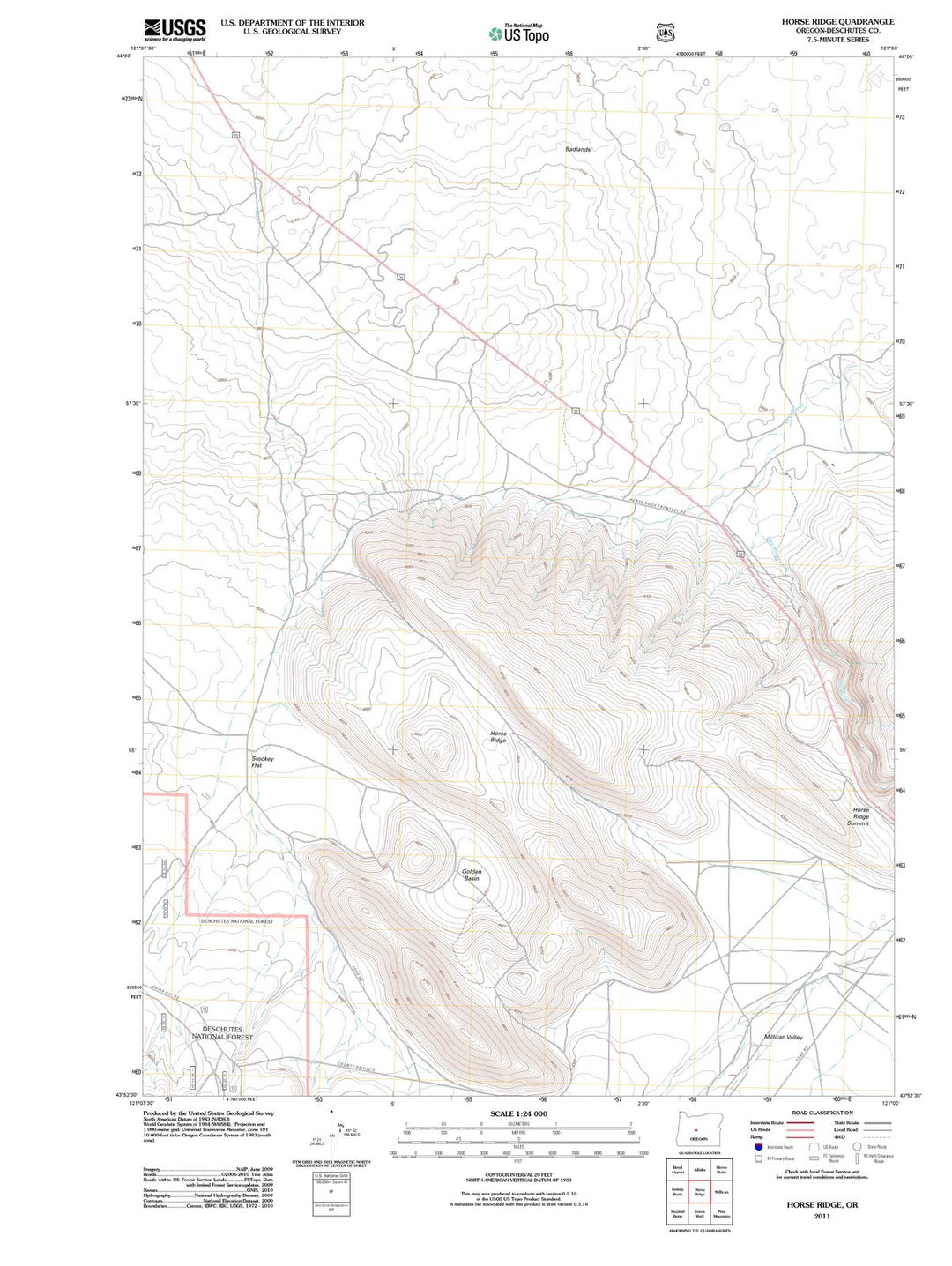 2011 Horse Ridge, OR - Oregon - USGS Topographic Map