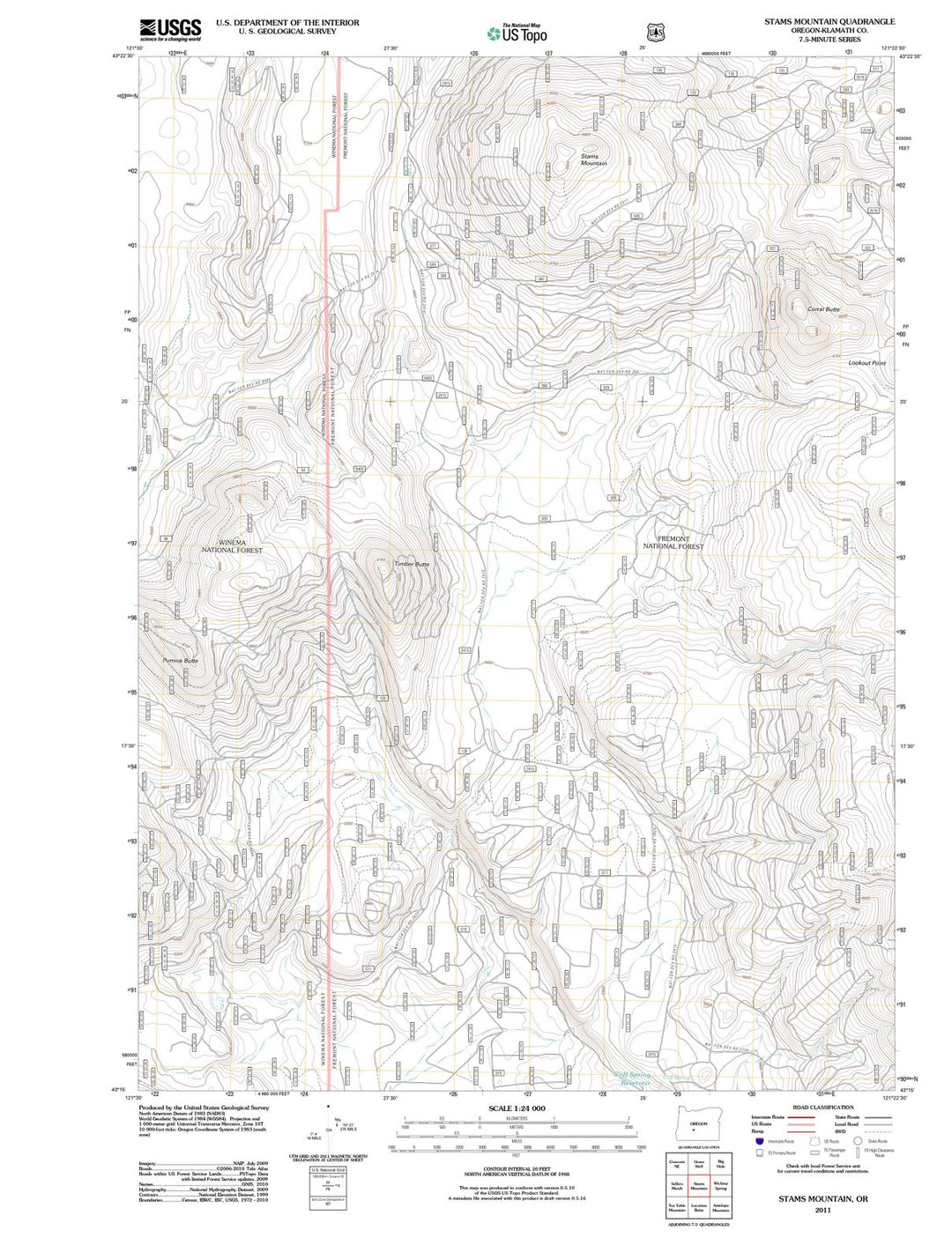 2011 Stams Mountain, OR - Oregon - USGS Topographic Map