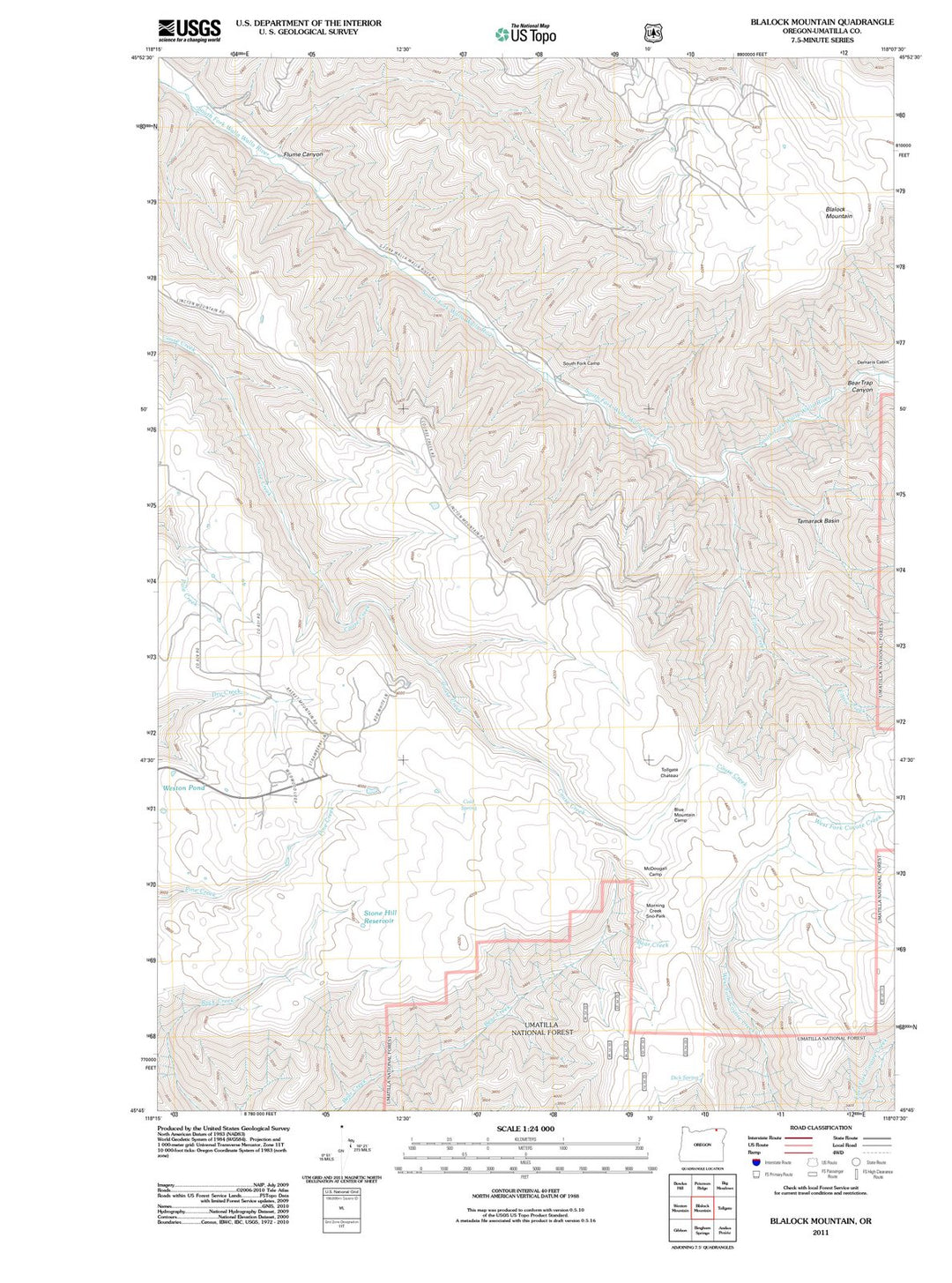 2011 Blalock Mountain, OR - Oregon - USGS Topographic Map