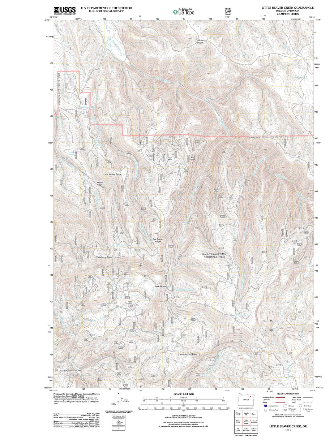2011 Little Beaver Creek, OR - Oregon - USGS Topographic Map