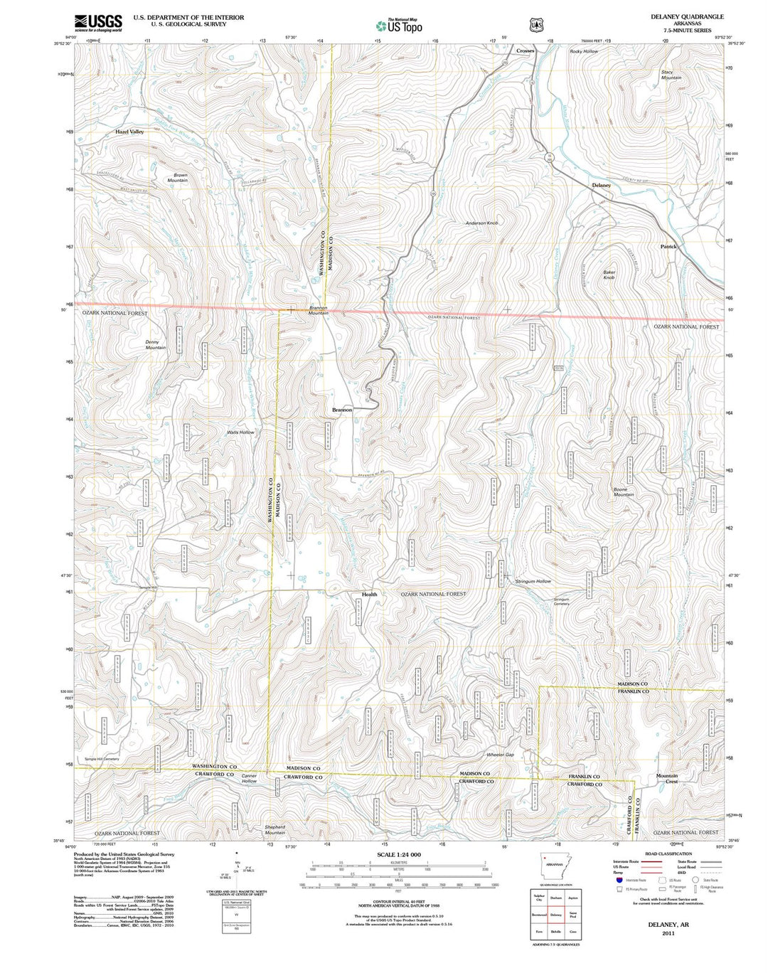 2011 Delaney, AR - Arkansas - USGS Topographic Map