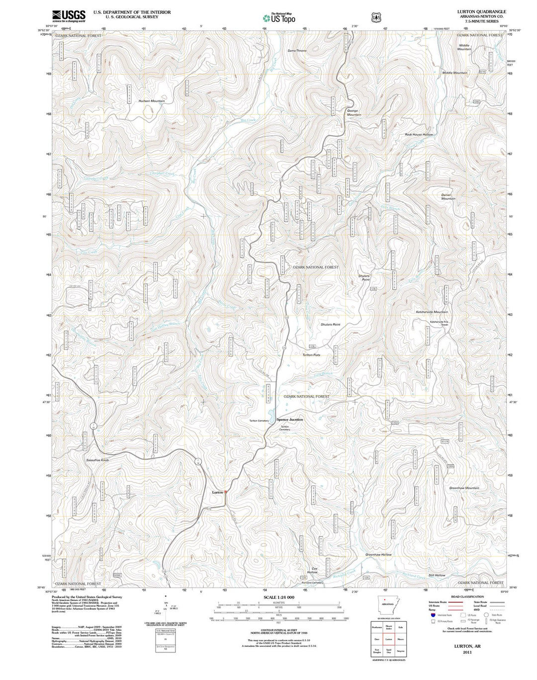 2011 Lurton, AR - Arkansas - USGS Topographic Map