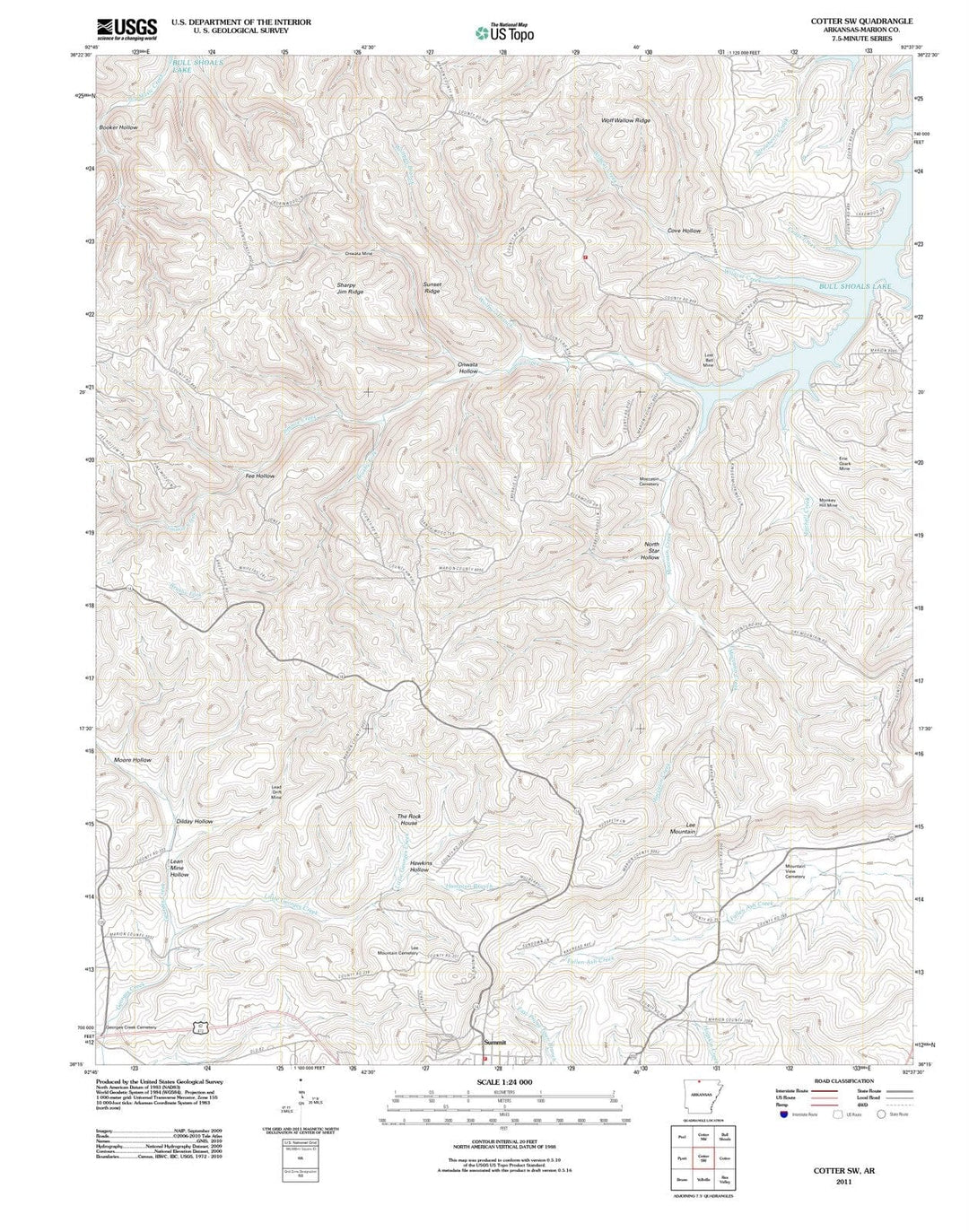 2011 Cotter, AR - Arkansas - USGS Topographic Map