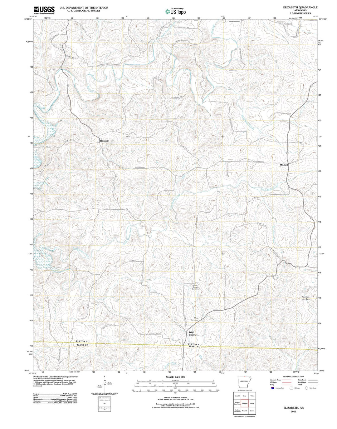 2011 Elizabeth, AR - Arkansas - USGS Topographic Map