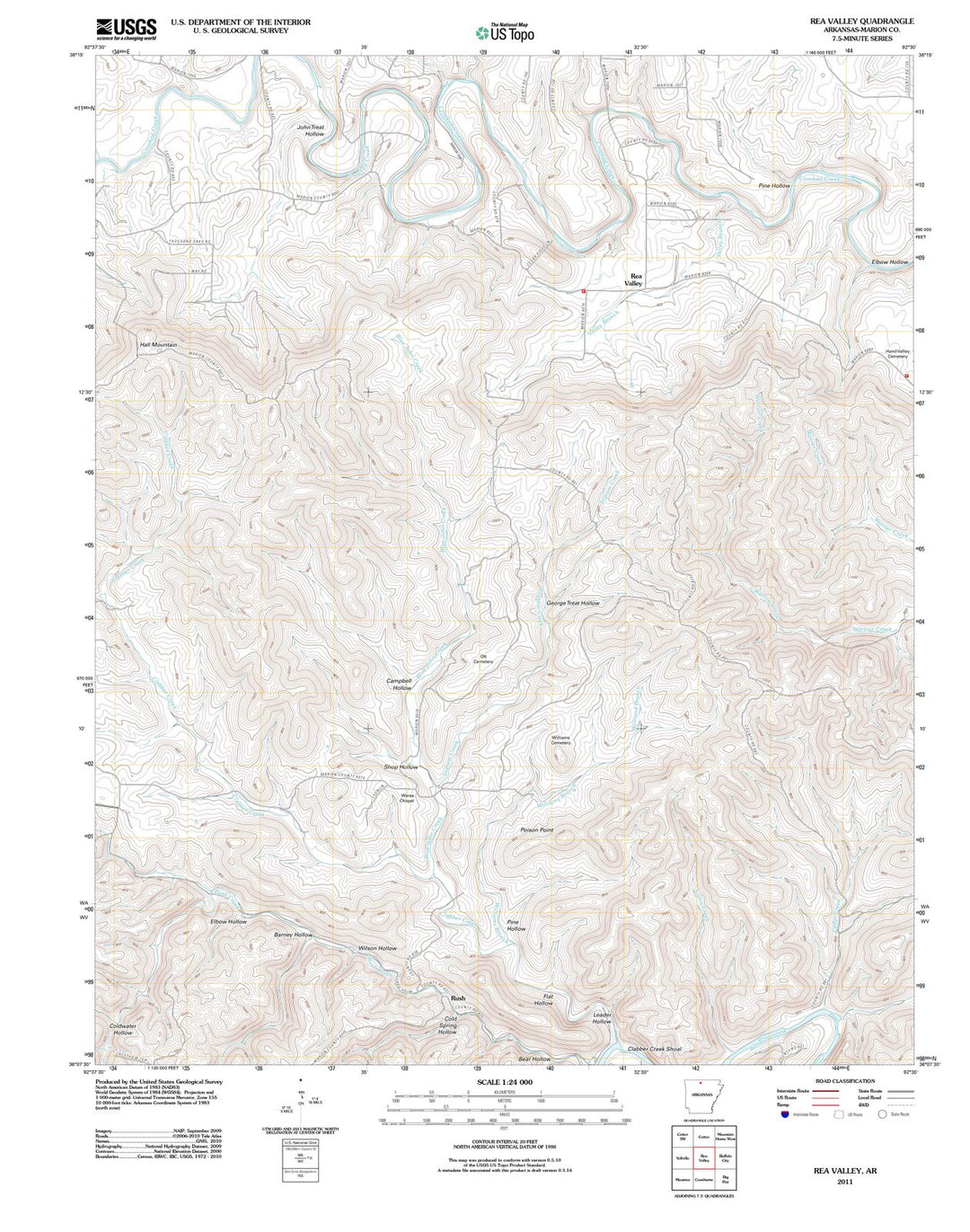 2011 Rea Valley, AR - Arkansas - USGS Topographic Map