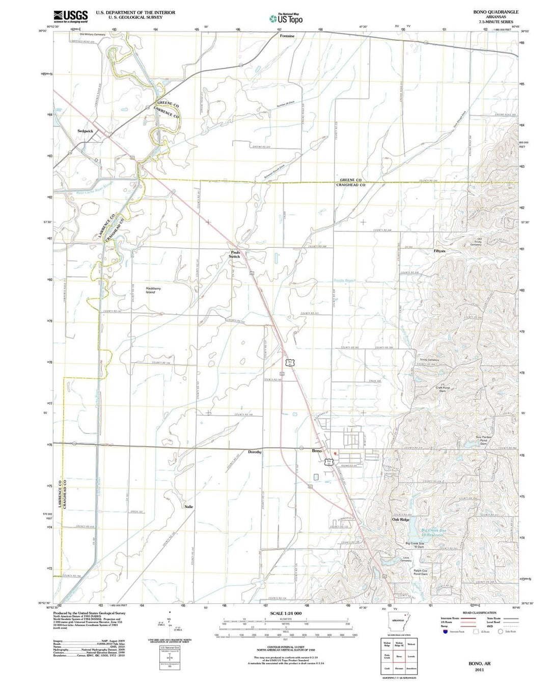 2011 Bono, AR - Arkansas - USGS Topographic Map