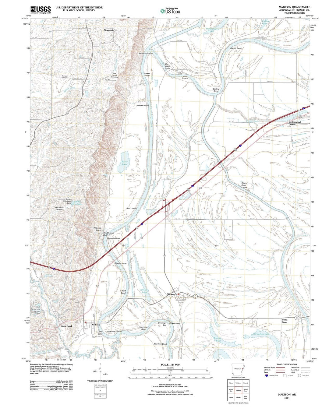 2011 Madison, AR - Arkansas - USGS Topographic Map