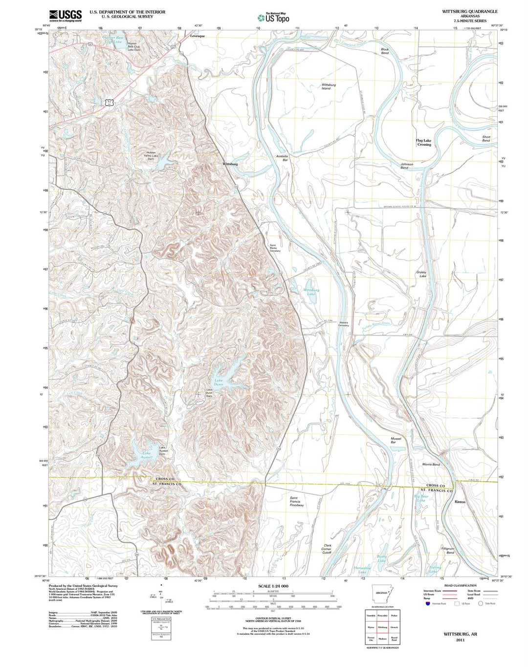 2011 Wittsburg, AR - Arkansas - USGS Topographic Map