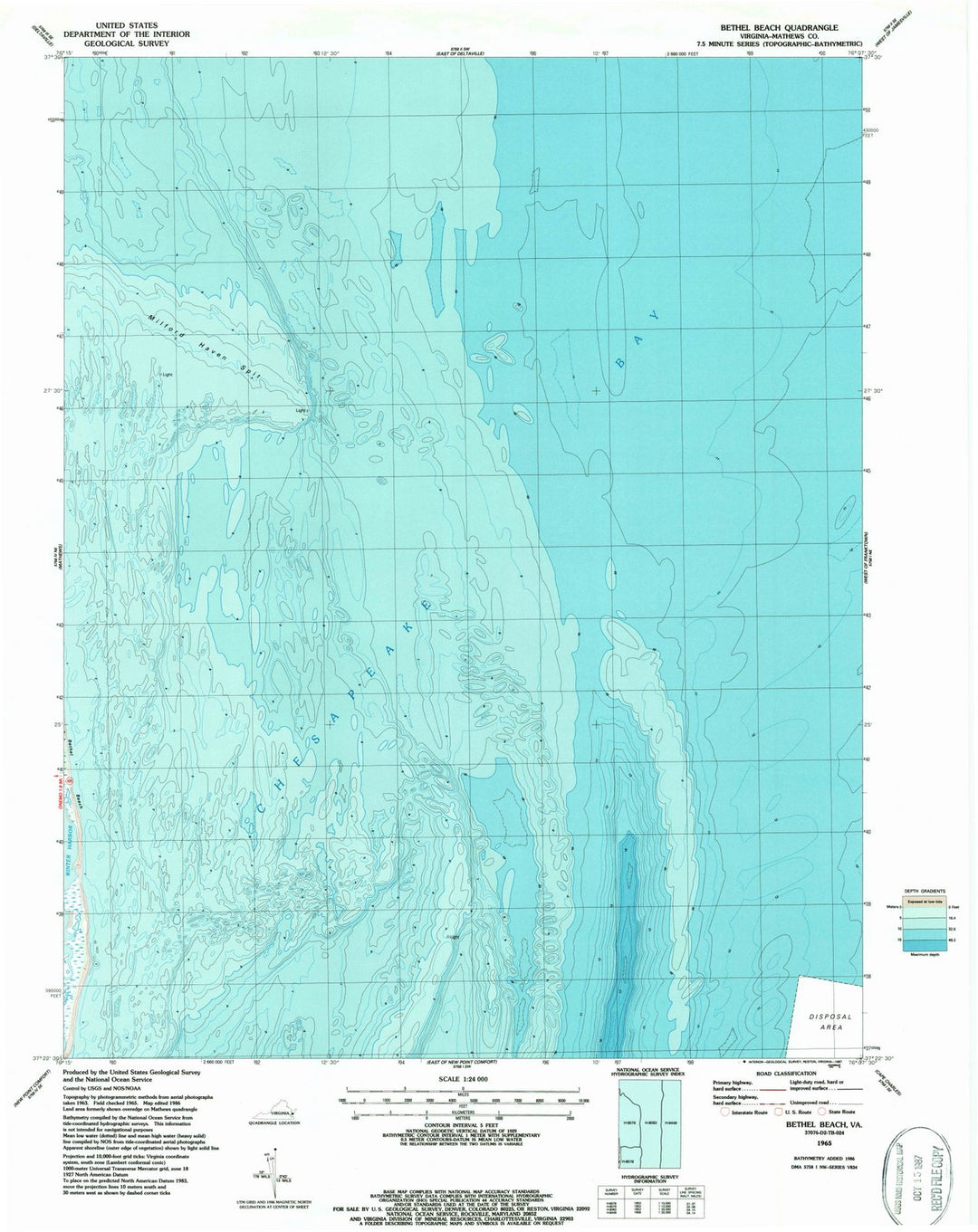 1965 Bethel Beach, VA - Virginia - USGS Topographic Map