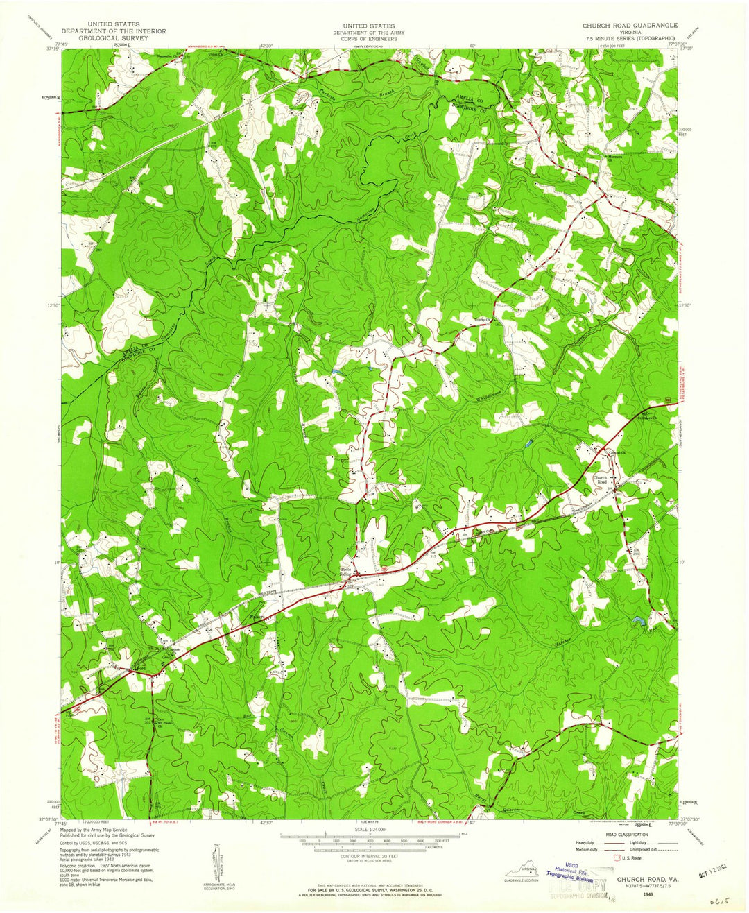 1943 Church Road, VA - Virginia - USGS Topographic Map