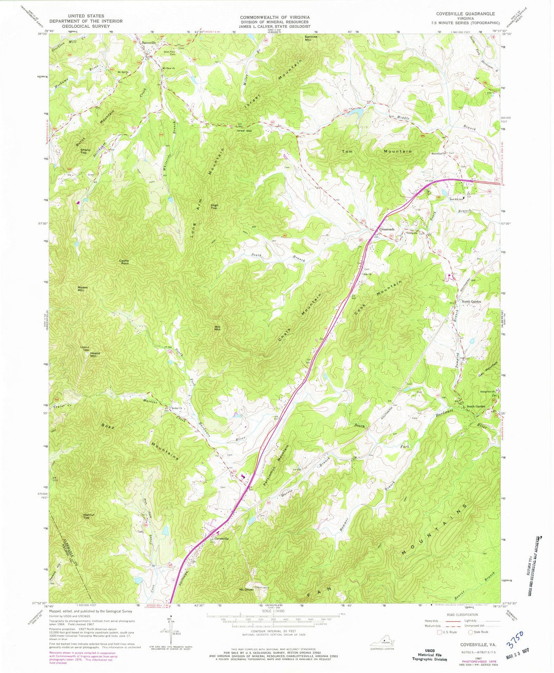 1967 Covesville, VA - Virginia - USGS Topographic Map
